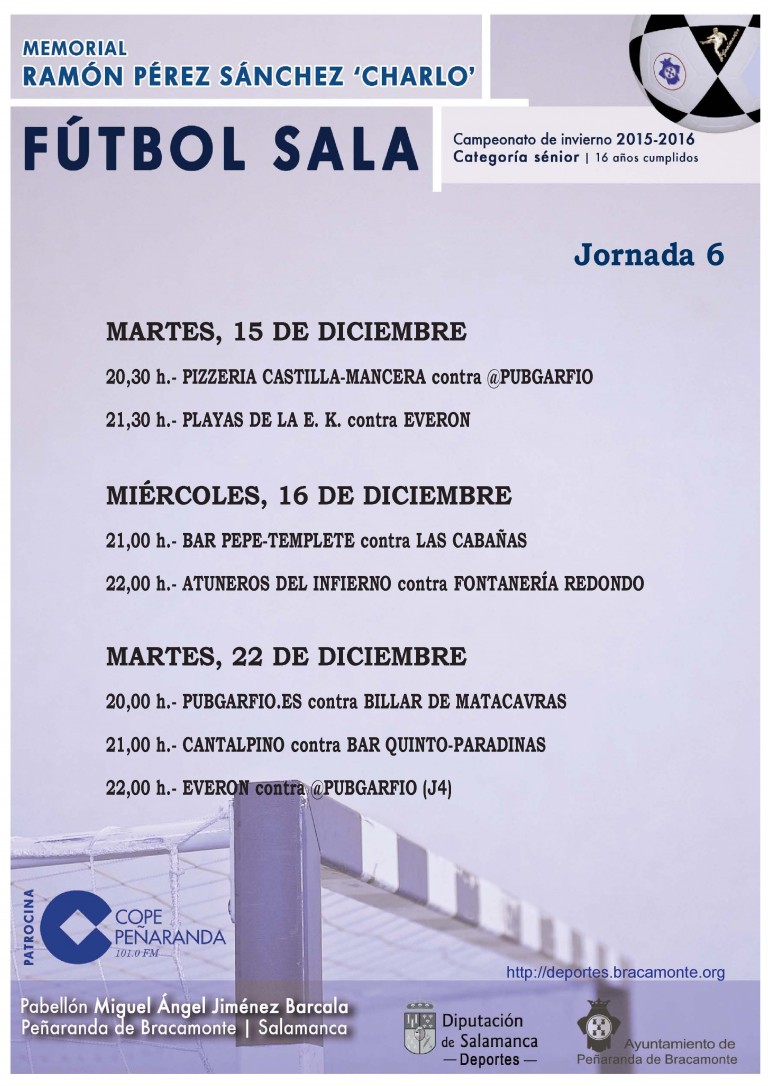 Cartel Futbol Sala invierno 15-16-MEMORIALRAMONPEREZ-Jornada20151215