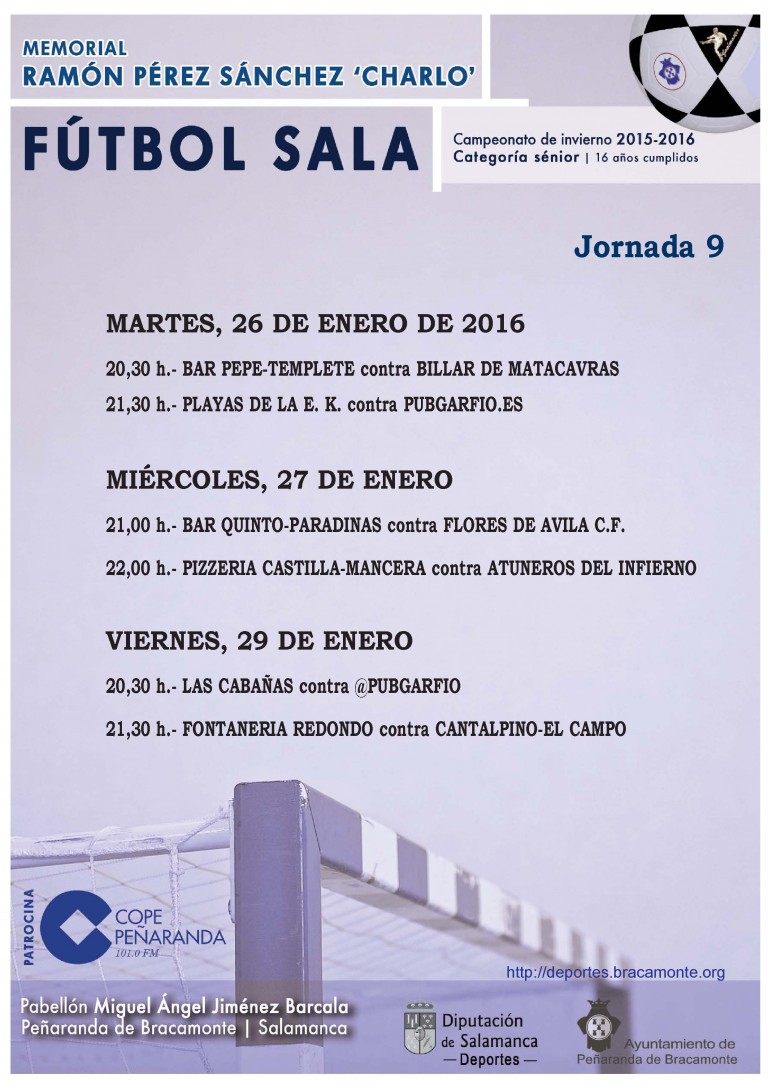 Cartel Futbol Sala invierno 15-16-MEMORIALRAMONPEREZ-Jornada20160126