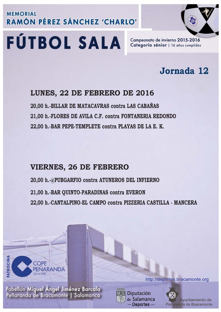 Cartel Futbol Sala invierno 15-16-MEMORIALRAMONPEREZ-Jornada20160222