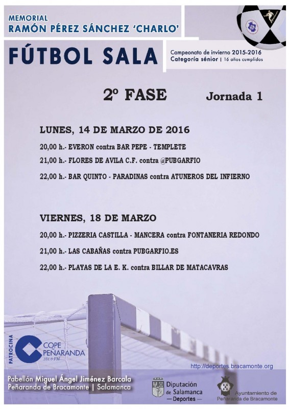 Cartel Futbol Sala invierno 15-16-MEMORIALRAMONPEREZ-Jornada20160314